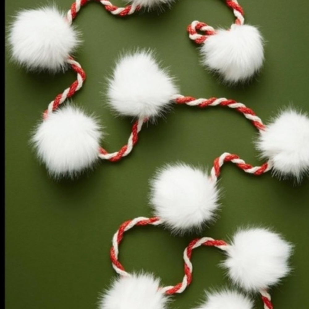 Anthropologie Candy Cane Garland NWT